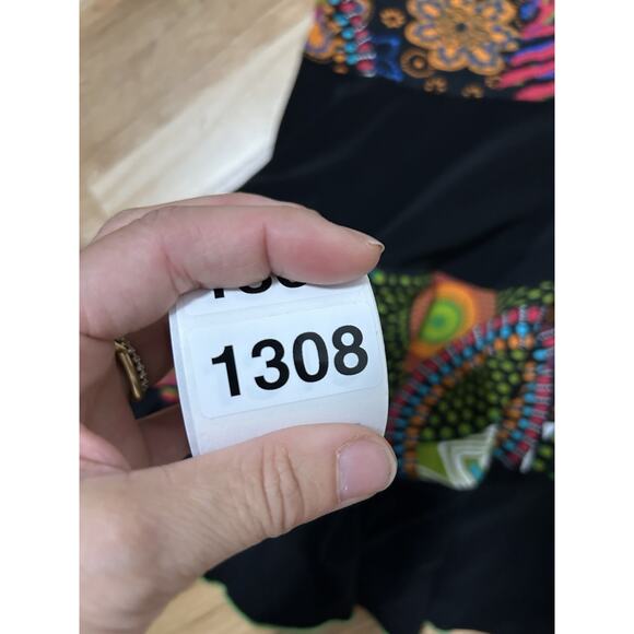 Joseph Ribkoff Artsy Dress Laganenloook Vintage Colorful Print Patchwork Size 12 - Picture 8 of 8